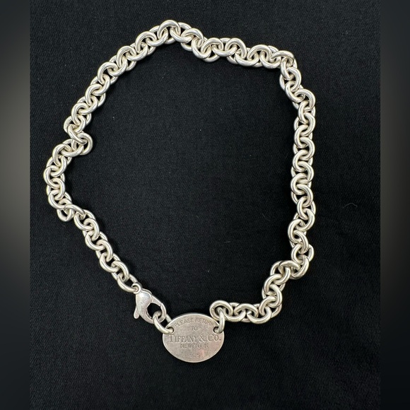 TIFFANY & CO. RETURN TO TIFFANY 925 VINTAGE OVAL TAG NECKLACE - Picture 11 of 13